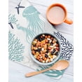 thumbnail image 3 of Teal Navy Blue Coastal Kitchen Dish Towels for Drying Dishes Set of 2, Coral Jellyfish Nautical Waffle Weave Microfiber Hand Tea Bathroom Towels Quick Dry & Absorbent Towel 12x12, 3 of 7