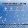 thumbnail image 2 of KFFKFF Razor Cables, 147 ft Razor Spiked Wire, 3 Bundles Razor Wire Barrier Razor Barrier, Razor Ribbon Spiked Wire Zinc-Coated Razor Wire Barrier, Bundles Razor for Yard, 2 of 9