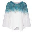 thumbnail image 2 of Birdeem Femmes Décontracté Manches Longues Col en V Hauts Blouse Ample T-Shirts Imprimés Blouse, 2 of 5