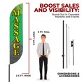 thumbnail image 3 of Massage Sign feather flag Pole Mount for Outdoor by DreamController | 15 FEET Long Polyester Outdoor Banner Flag with Pole Kit for Easy Hang | HD Print Swooper Flag Pole Mount for Salon Advertising a, 3 of 7