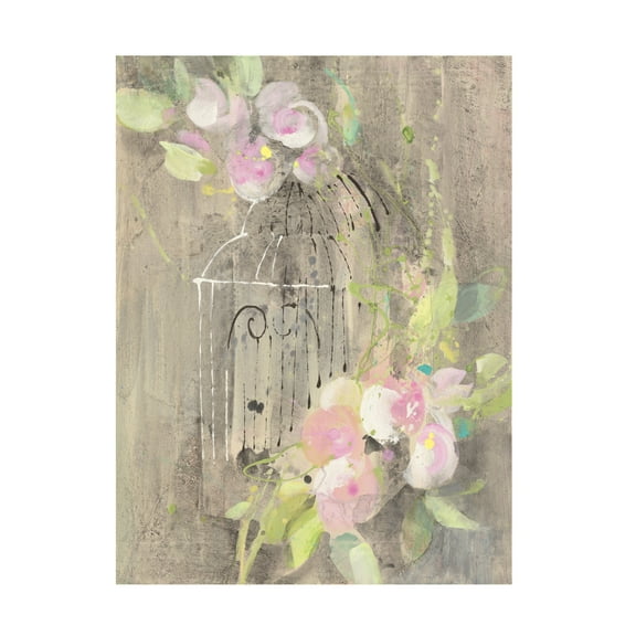 Trademark Fine Art 'Birdcage Floral Ii' Canvas Art by Albena Hristova