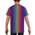 thumbnail image 5 of Wukai Leopard Neon Rainbow Gradient Youth Unisex Short Sleeve T-Shirt for Boys, Girls, Teens, and Kids-X-Small, 5 of 7