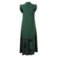 thumbnail image 4 of Gibobby Vestido largo de playa de verano para mujer Vestido largo con panel estampado sin mangas con cuello redondo para mujer(AG,M), 4 of 5