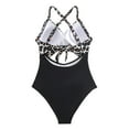 thumbnail image 4 of Women Leopard One Piece Swimsuits Dressy Cutout High Waist Bathing Suit Cozy Halter Athletic Modest Swimwear, 4 of 6