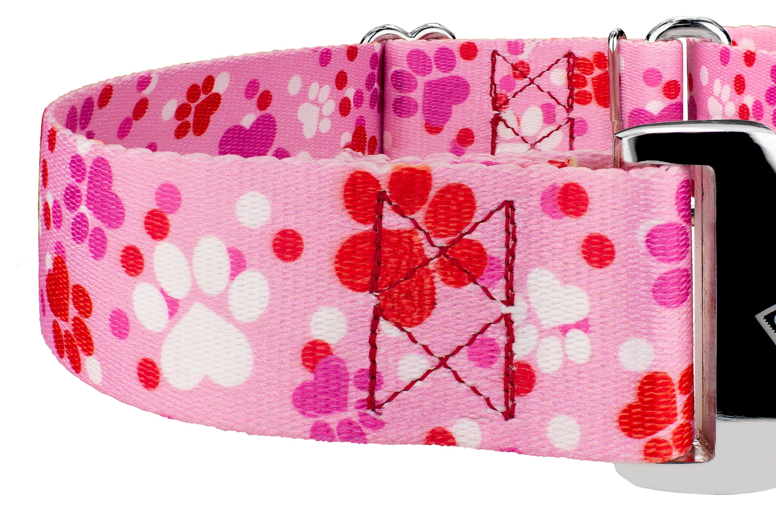 Country Brook Petz® 1 1/2 inch Puppy Love Martingale with Premium Buckle Dog Collar, Large
