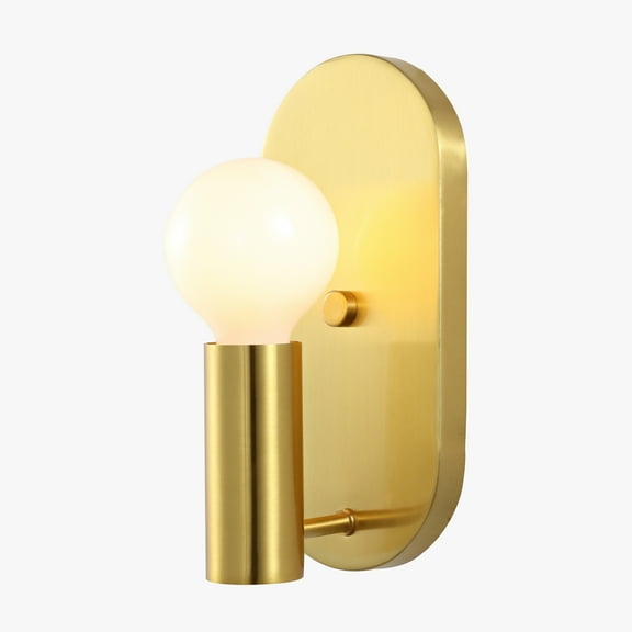 SAFAVIEH Irima G25 Satin Brass Metal Wall Sconce with Shade, Set of 2