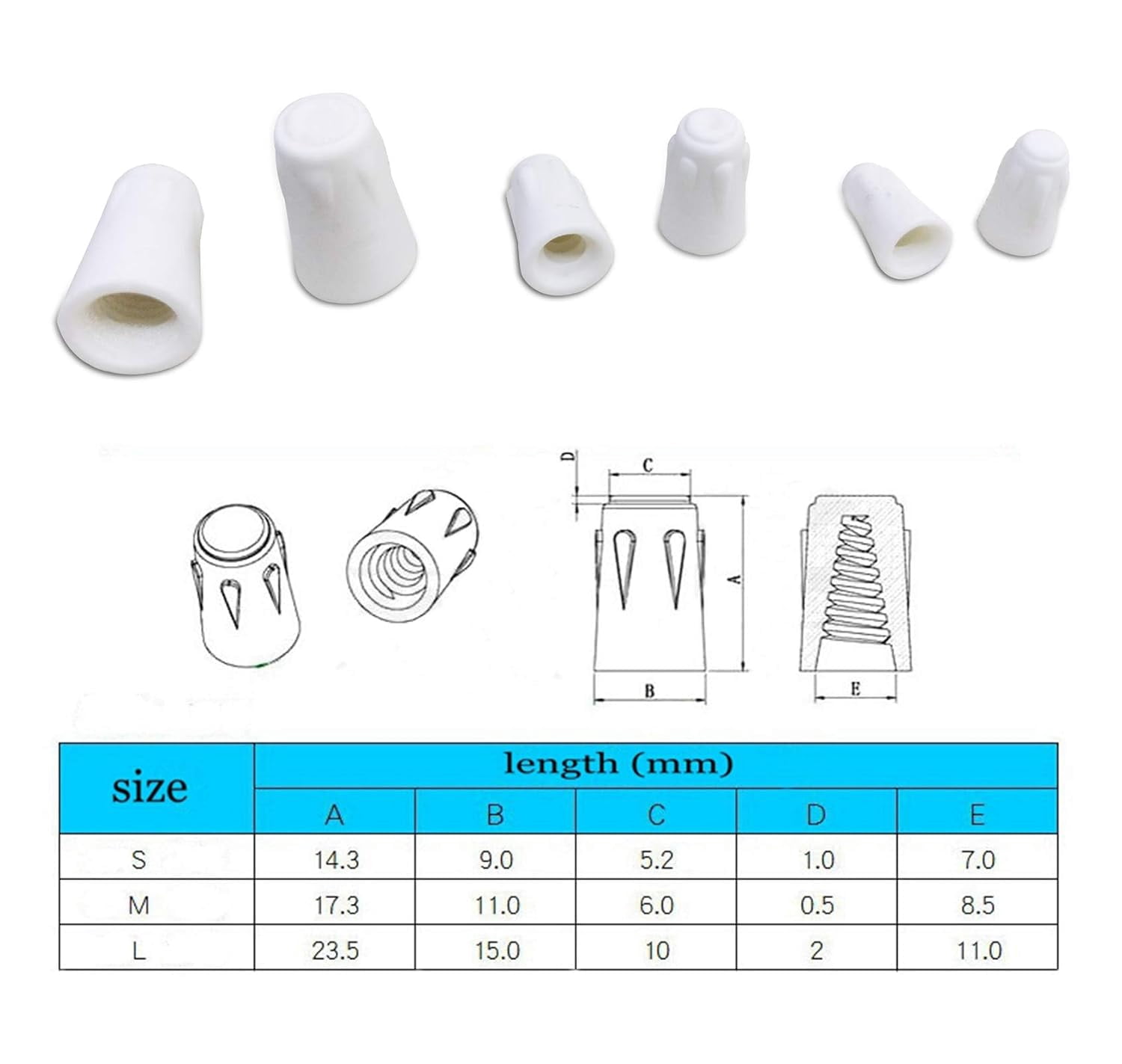20-Pack High-Temp Screw Wire Connector, Medium Size 22-10 AWG, Ceramic Terminal (01)