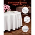 thumbnail image 4 of Charmoon 6-Pack White Round Tablecloths 60 Inch, Polyester Fabric for 20" - 42" Circular Tables, Wrinkle Resistant & Washable for Dining & Weddings, 4 of 10