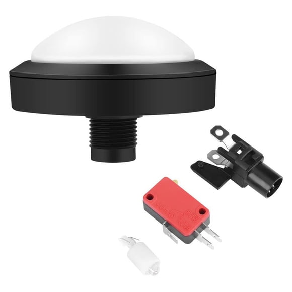 facefd 100mm LED Push Buttons Arcade Button with LED Convexity Console Replacement Button LED Arcade Game DIY Parts White
