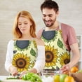 thumbnail image 3 of Yellow Sunflower Seed Pattern Apron-Garden Aprons for Women with Pockets-Cotton Linen Waterproof Kitchen Cooking Gardening Aprons Adjustable for Kitchen,Cooking,BBQ and Salon 33x27 Inch, 3 of 7