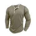 thumbnail image 4 of Kovlvoll Men Long Sleeve Shirts Button V Neck Muscle Shirt Lightweight Casual Comfy Athletic Workout Tee Tops, 4 of 7