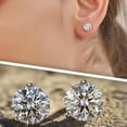 thumbnail image 6 of Wuziwen 2.5 Carat Round Cut Moissanite Stud Earrings for Women D Color VVS1 Simulated Diamond 925 Sterling Silver Earrings, 6 of 10