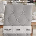 thumbnail image 5 of DONICK Rolled-Up High-Back Upholstered Dining Chairs With Tufted Solid Wood Legs Nailhead Trim For Home,Restaurant,Dining Room(Gray,Set of 2), 5 of 11