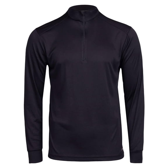 Hot Chillys Men's Peach Skins Solid Zip-T Lightweight Relaxed Fit Base Layer Top | Thermal Long Sleeve Shirt for Men, Black, Size: M