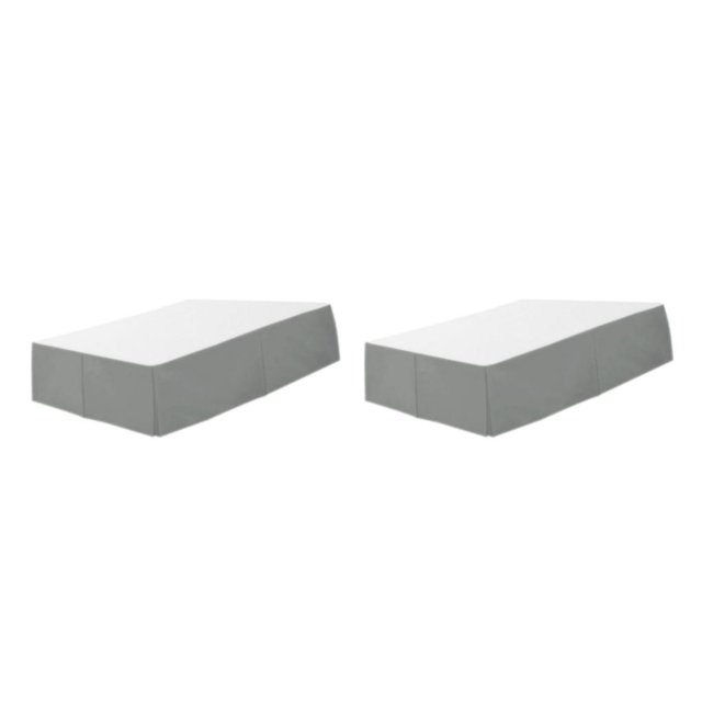 relayinert Solid Color Hotel Pleated Bed Skirt Wrinkle Fade Resistant & Gray Full 2Set