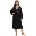 thumbnail image 4 of WBQ Women's Oversized Nightdress Plus Size Nursing Nightgown Long Sleeve V Neck Breastfeeding Nightshirt Sleepwear Soft Pleated Sleepshirt Lounge Dress, XL-4XL, 4 of 6