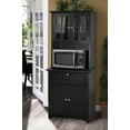 thumbnail image 2 of American Furniture Classics OS Home and Office Model 25604, 70.25 inch High Wooden Buffet and Hutch with Framed Glass Doors and Drawer Finshed  in Black, 2 of 10