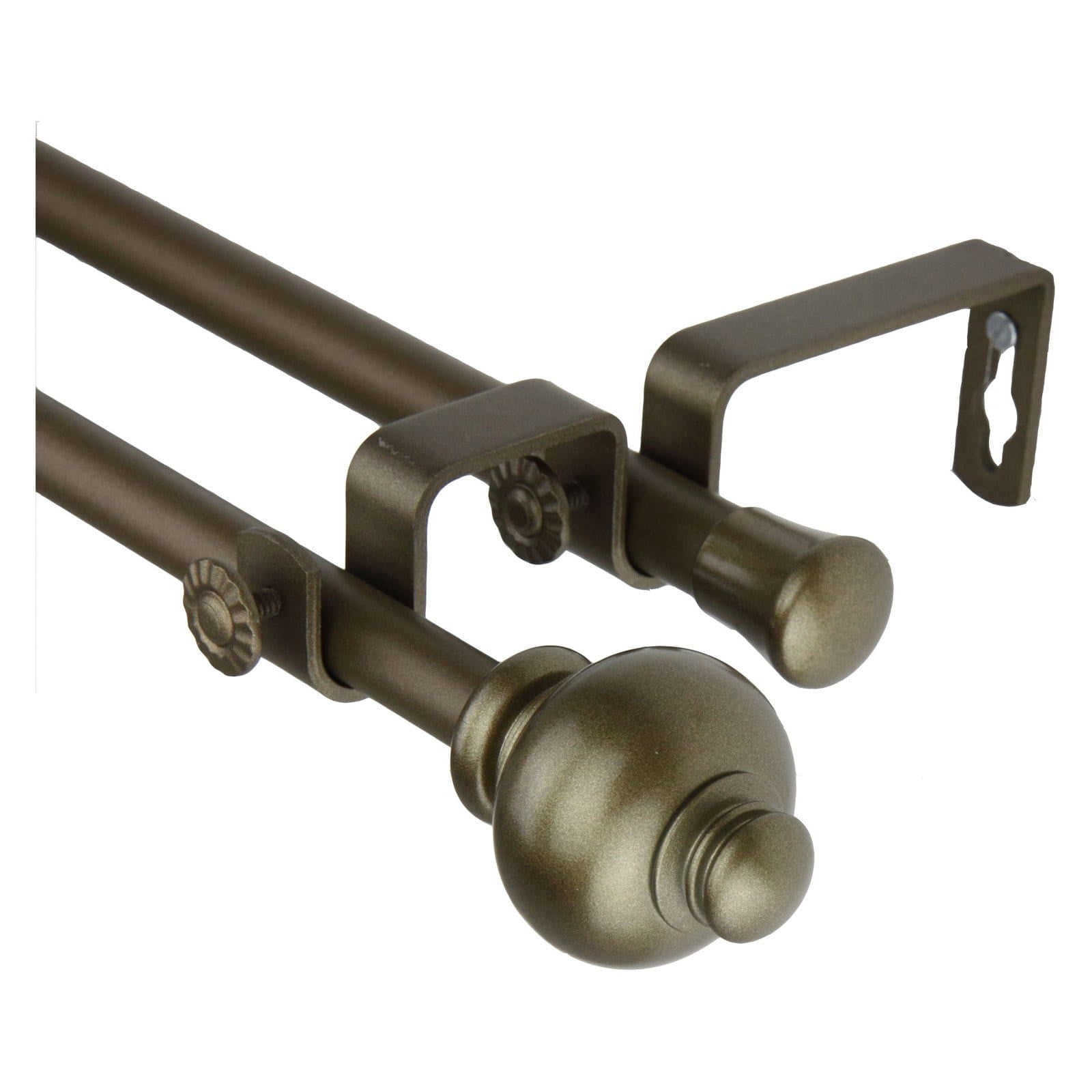 Rod Desyne Antique Gold Knob Double Curtain Rod