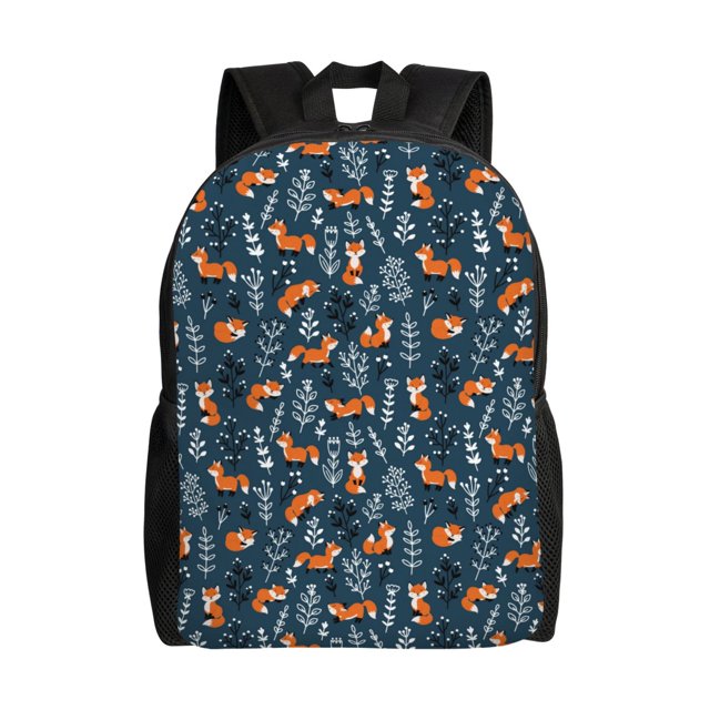 Balery Playful Foxes Forest Blues Mochila - Mochila Estilosa y Duradera para Laptop de 15 Pulgadas con Tela Oxford Impermeable