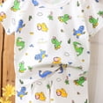 thumbnail image 4 of NIEWTR Baby Kids Summer Set 2PCs Short Sleeve Crewneck Tee + Elastic Shorts Breathable Pajamas Gift Set for 0 3 6 9 12 18 Months Toddler Outfit Set(A-Green,3-6 Months), 4 of 4