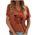 thumbnail image 1 of Camisas de Manga Corta para las Mujeres Casual Impreso V-Cuello Blusas, Camiseta Top para la Primavera Verano Uso Diario, 1 of 5