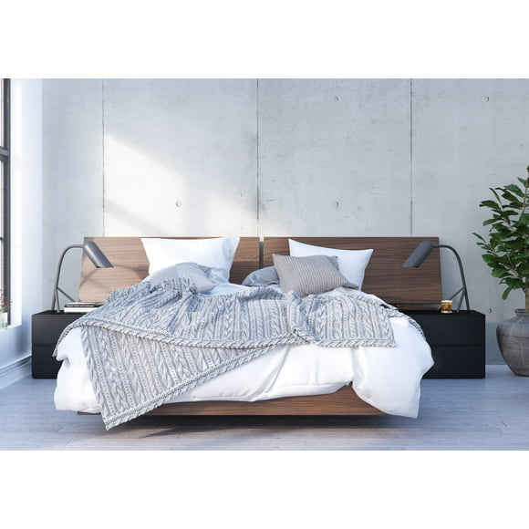 Nexera 400876 4-Piece Bedroom Set With Bed Frame, Headboard & Nightstands