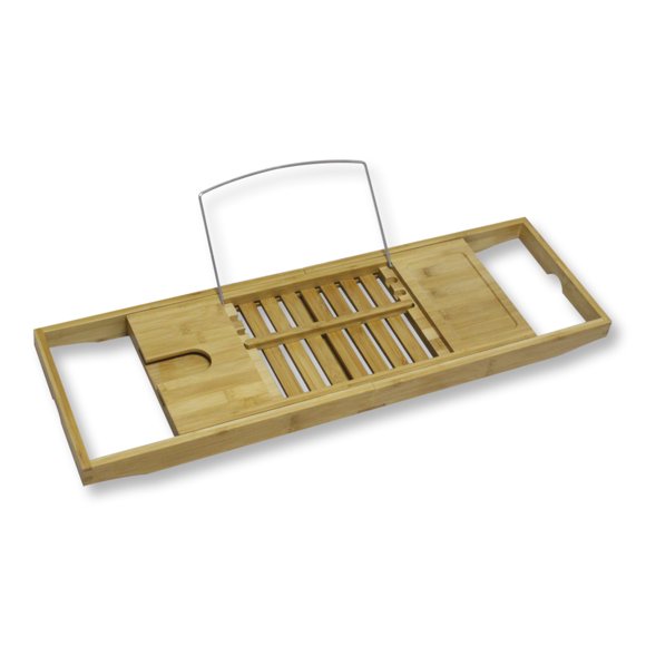 ITY International - Expandable Bath Tray, 9" x 43.3" x 1.96", Made of Bamboo