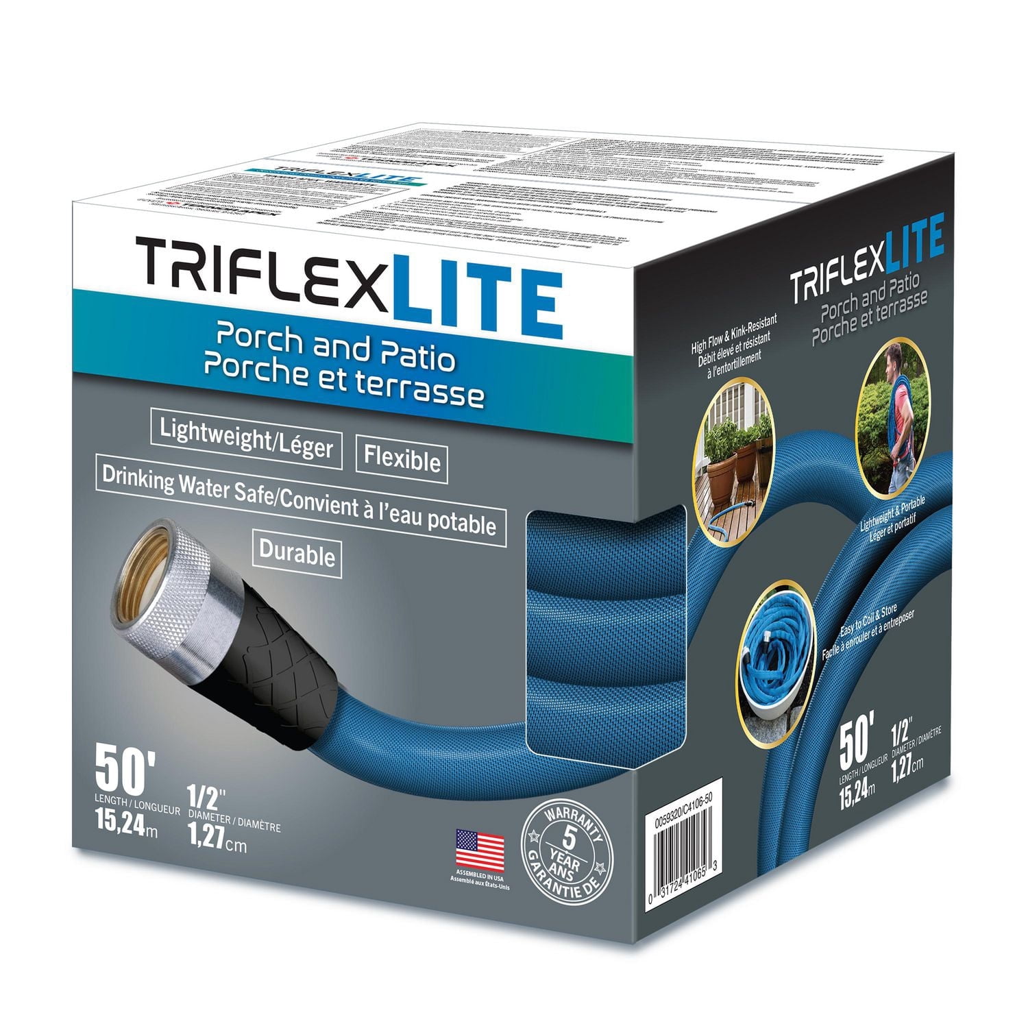 Teknor Apex Triflex Lite Kink-Resistant 50' Garden Hose (1/2 in