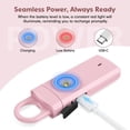 thumbnail image 3 of Rechargeable Personal Alarm for Women - Christmas Birthday Gifts for Women, Daughter, College Student, Teen Girl, Elders, Kids, Siren Alarm, Safety Keychain, USB Charging, Pink, 3 of 4