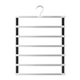 thumbnail image 2 of 2X 6 Layers Pants Hangers Space Saving Trouser Racks Home Closet Wardrobe Multi Layer Pants Rack, 2 of 7