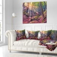 thumbnail image 2 of Designart Autumn Morning in Mystical Woods - Landscape Printed Throw Pillow - 16x16, 2 of 4