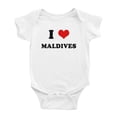 thumbnail image 1 of I Heart Maldives Love Maldives Funny Cute Baby Bodysuits, 1 of 5