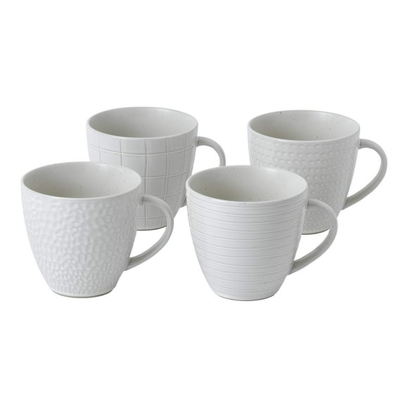 Gordon Ramsay Royal Doulton Exclusively Maze Grill White Set of 4 Mugs, 12.6 oz