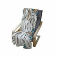thumbnail image 4 of Boho Soft Flannel Fleece Throw Blanket, Tribal Bohemian Bird Feather Patterns with Geometric Square Vintage Motifs, Cozy Plush for Indoor and Outdoor Use, 60" x 80", Teal Orange Black, by Ambesonne, 4 of 6
