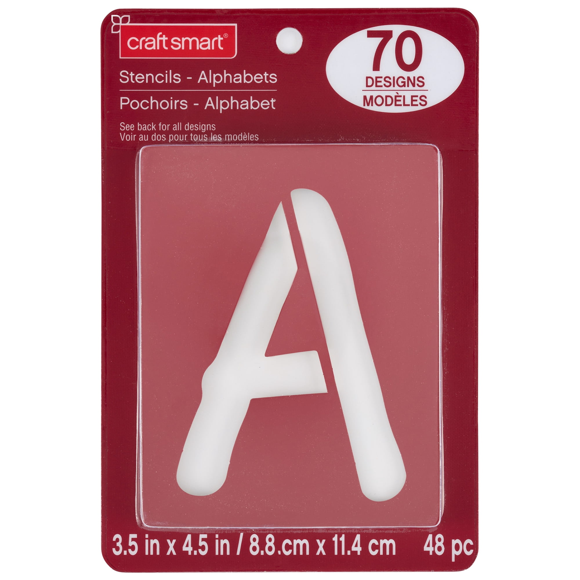 Craft Smart 4.5" Alphabet Stencils - Reusable Cardstock Letter Stencils with 70 Designs, 48 Sheets per Pack, Great for DIY & Decor, 12 Pack