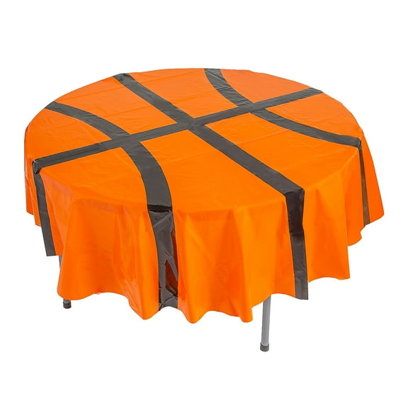 Fun Express 76" Basketball Round Plastic Tablecloth