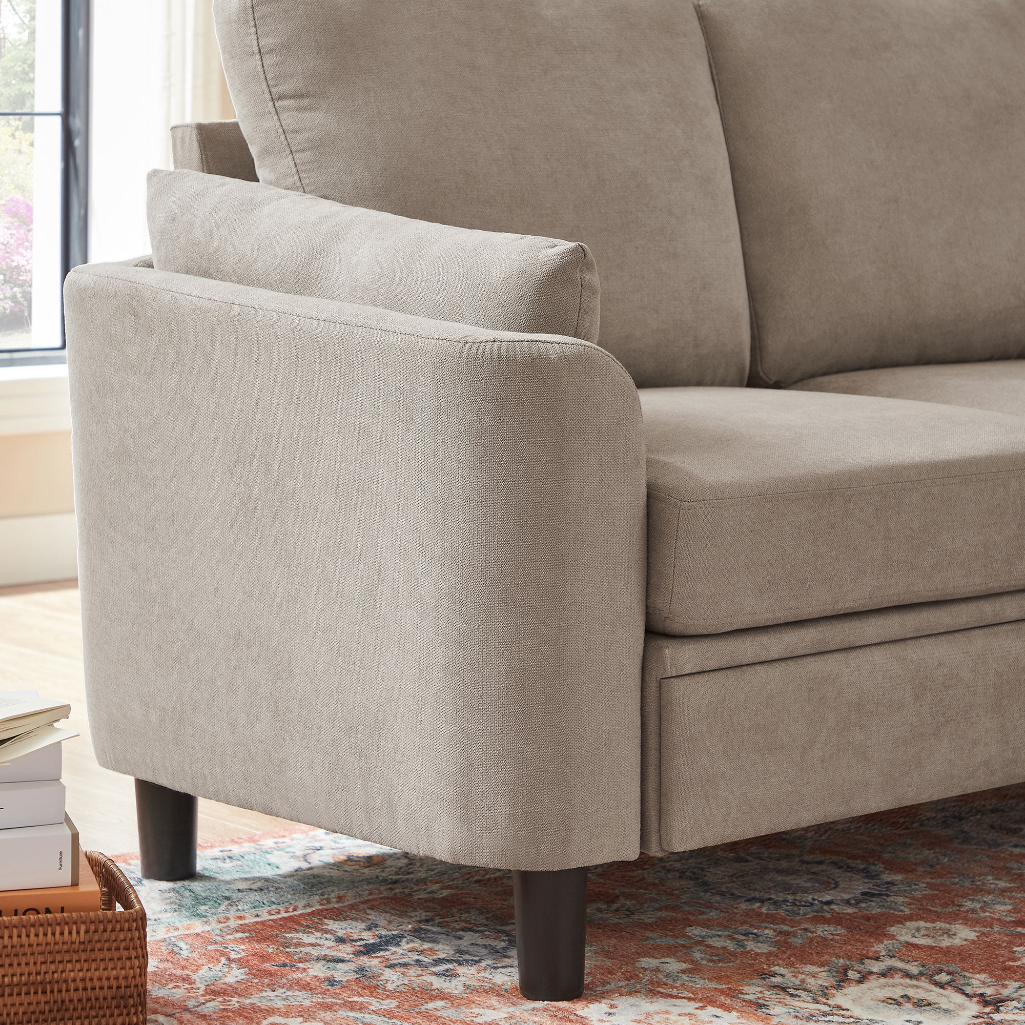 Soscana Small Sofa Couch Loveseat, 2 Seater Sofa for Living Room Apartment Bedroom Studio Office Small Space,Beige