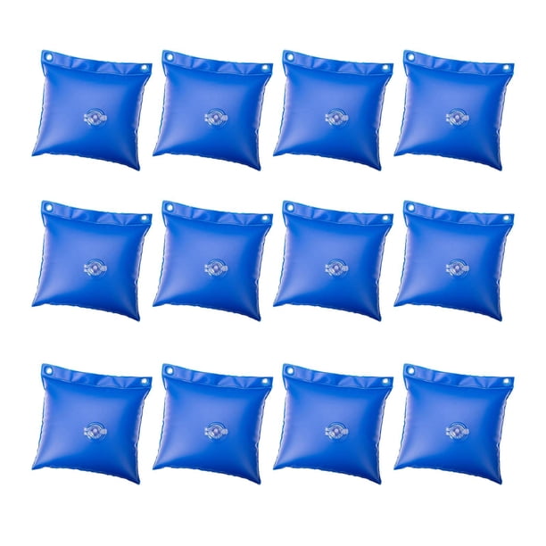 Cubierta de PVC para piscina, bolsa colgante, accesorios resistentes al frío, 12x10 pulgadas para piscinas de invierno sobre el suelo, Color azul, mul 12 piezas mayimx Cubierta de piscina