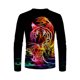 thumbnail image 5 of Hombre Unisex Diario Camiseta 3D Estampado Gráfico Estampados Animal Estampado Manga Larga Tops Casual Bloue Pompotops oipoqjl3905, 5 of 8