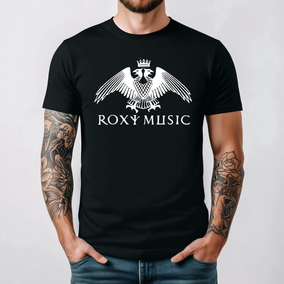 Roxy Music Short Sleeve Band Fan Retro Black Graphic T Shirt, for men & women up to 5XL