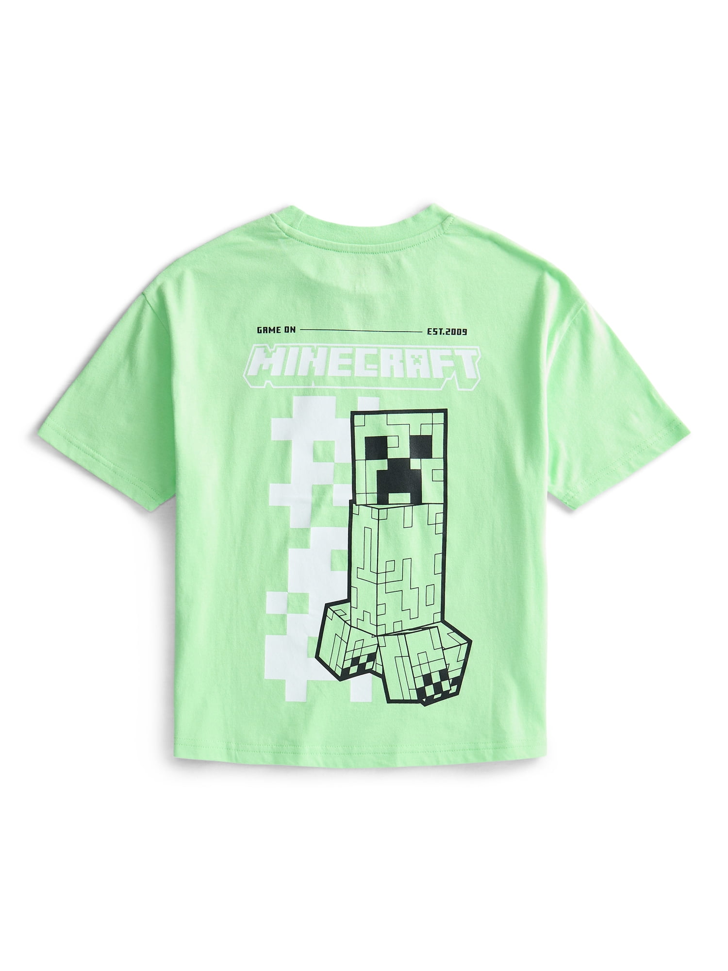 Minecraft Boys Cotton Neon Graphic Tee with Short Sleeves, Sizes XS-2XL
