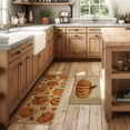 thumbnail image 2 of Fall Pumpkin Kitchen Mats Set of 2, Non-Slip Absorbent Rug and Door Mats, Seasonal Autumn Maple Leaves Decorative Kitchen Floor Mat 17x29 and 17x47 Inch DM087, 2 of 6