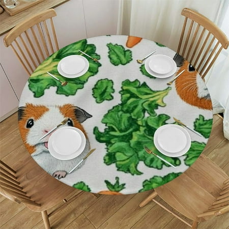 

Autua Guinea Pigs Carrots Leafy Greens Theme Round Tablecloth 100% Polyester Stain-resistant Washable Ideal for Indoor Outdoor Restaurants Weddings Parties Table Cover Various Sizes 38 -42
