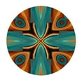 thumbnail image 2 of JEUXUS Round Table Cover Table Cloth Cover Retro Geometric Fractal Pattern Table Cover Kitchen Picnic Dinning Tabletop Home Decoration Abstract Fits&nbsp;up&nbsp;Tables Blue and Orange, 2 of 7