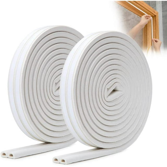 Bande de Joint de Porte de Profil d, Isolation de Porte avant Forte Adhérence, Joint de Porte, Fenêtre de Calfeutrage de Porte de Fond Anti Poussière de Bruit Froid 2 Rouleaux (blanc) blanc type d 9 * 6 (6 mètres d'assemblage)
