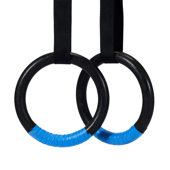 ZELUS Anneaux de Gymnastique, Anneaux Olympiques d'Exercice avec Sangles Réglables, Boucles en Acier, Parfaits pour l'Entraînement, la Force, les Pull-Ups et les Trempettes (Noir)