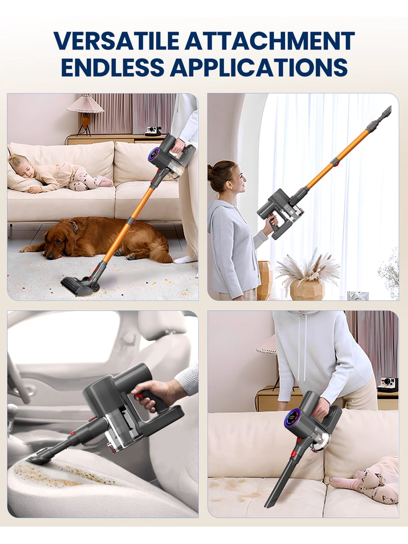 Zynet, Cordless Vacuum Cleaner, 40KPA Suction, 40-Minute Runtime