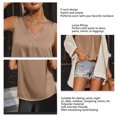 thumbnail image 3 of Camiseta sin mangas de satén con cuello en V para mujer, chaleco sin mangas de verano de Color puro holgado para uso diario, 3 of 6