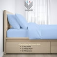 thumbnail image 4 of 21" EXTRA DEEP POCKETS - 700-Thread Count 100% Egyptian Cotton Olympic Queen Sheet Set, 4PC (1 Flat, 1 Fitted, 2 Pillowcases) Long Staple Cotton, 700-TC Pure Cotton - Light Blue, 4 of 7
