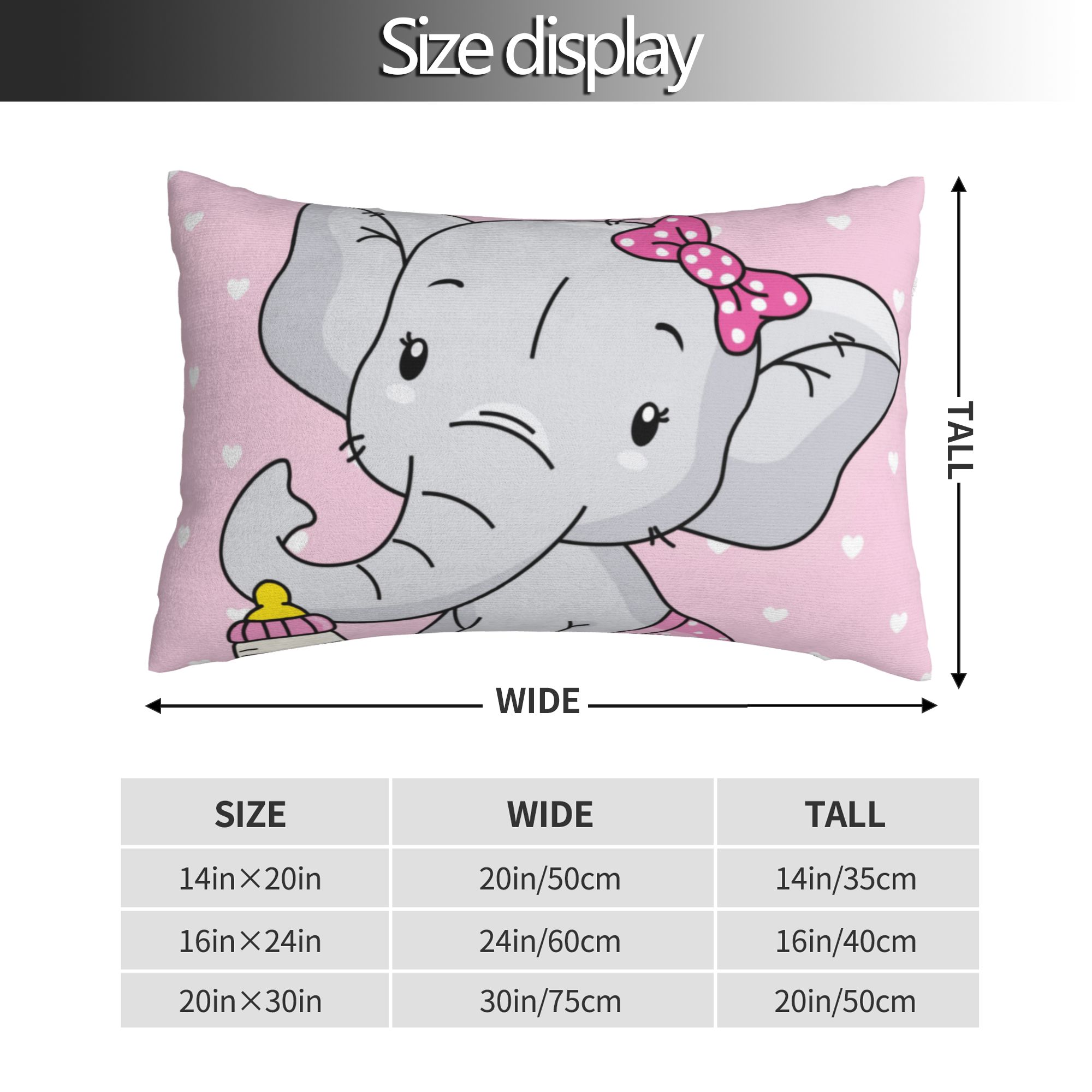 Cute Baby Girl Elephant Girls Boys Pillowcases Pillows Covers